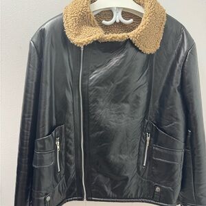 Trendy Men's Casual Warm Windproof Waterproof Pu Leather Hooded Jacket 2XL